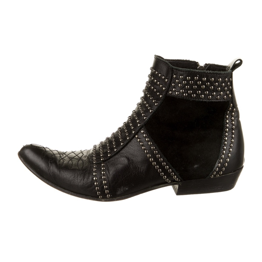 Anine Bing Charlie boots silver stud IT38 US7.5